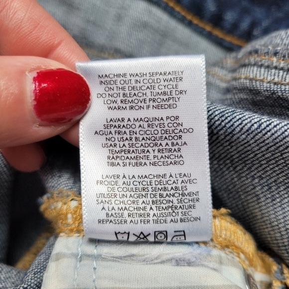 CAbi 5695 Distressed Patch Slim Boyfriend Jeans - Picture 8 of 9